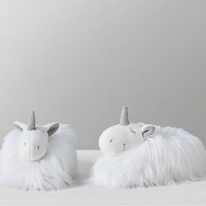 RH Baby & Kid Wooly Plush Unicorn Slippers. 2 Pairs available